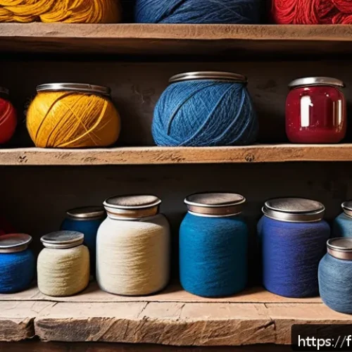 Home 17 수공예 천연 섬유 염색 - A cozy artisan’s workshop bathed in warm natural light, showcasing various natural textile fibers li...