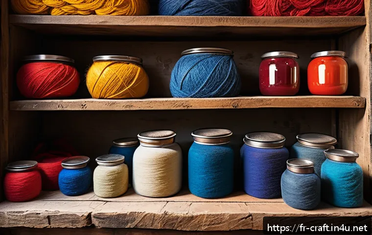 수공예 천연 섬유 염색 - A cozy artisan’s workshop bathed in warm natural light, showcasing various natural textile fibers li...